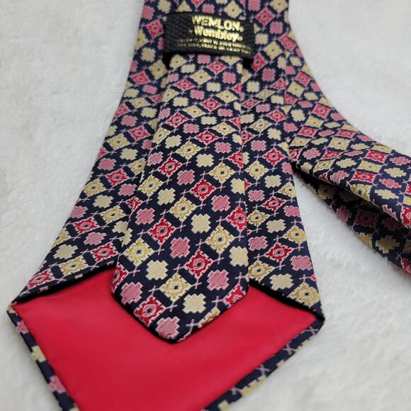 Vintage 70s WEMLON by Wembley Geometric Retro Wide Kipper Polyester Neck Tie - Picture 5 of 8